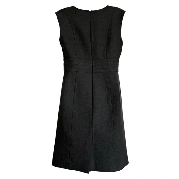 Ann Taylor LOFT Sheath Dress Charcoal Gray V-Neck Sleeveless Size 4 - Picture 2 of 7